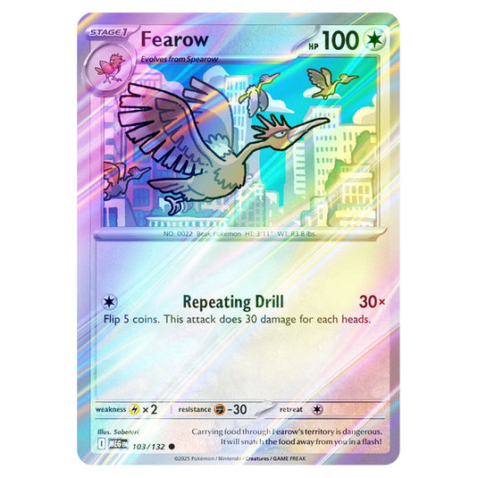 Pokemon - Mega Evolution - Base Set - Fearow - 103/132 - (Reverse Holo)