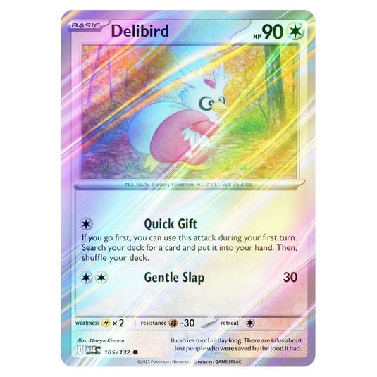Pokemon - Mega Evolution - Base Set - Delibird - 105/132 - (Reverse Holo)