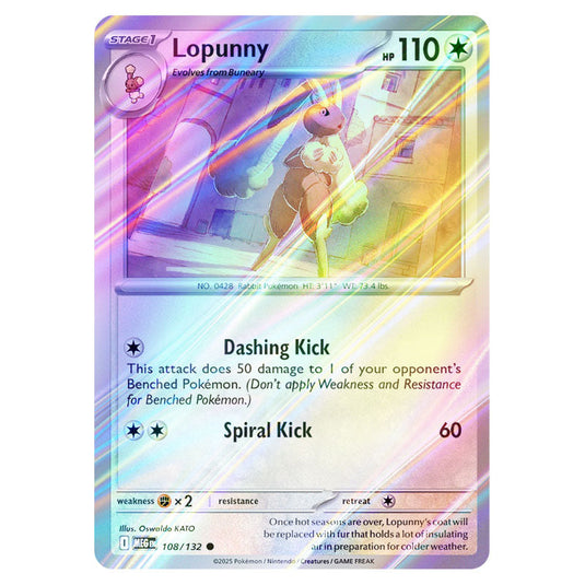 Pokemon - Mega Evolution - Base Set - Lopunny - 108/132 - (Reverse Holo)