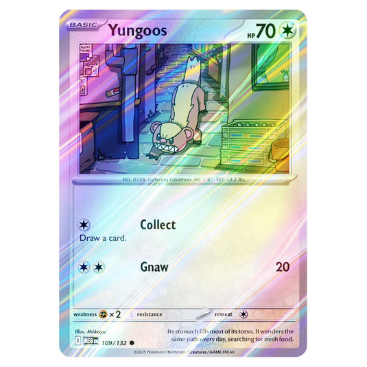 Pokemon - Mega Evolution - Base Set - Yungoos - 109/132 - (Reverse Holo)