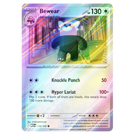 Pokemon - Mega Evolution - Base Set - Bewear - 112/132 - (Reverse Holo)