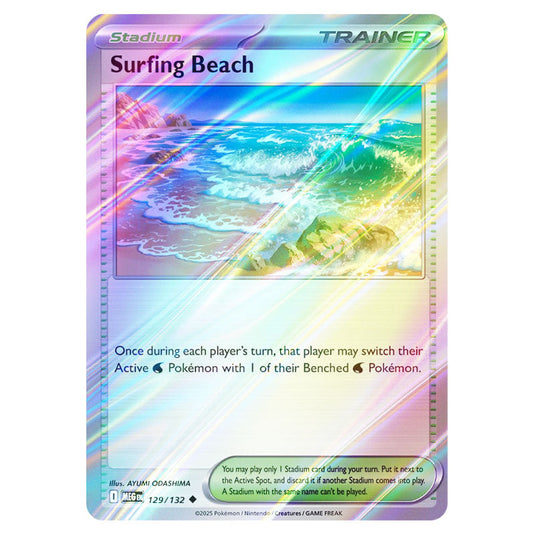 Pokemon - Mega Evolution - Base Set - Surfing Beach - 129/132 - (Reverse Holo)