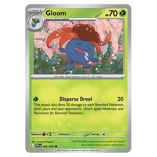 Gloom 002 card from the Pokemon set Mega Evolution - Phantasmal Flames