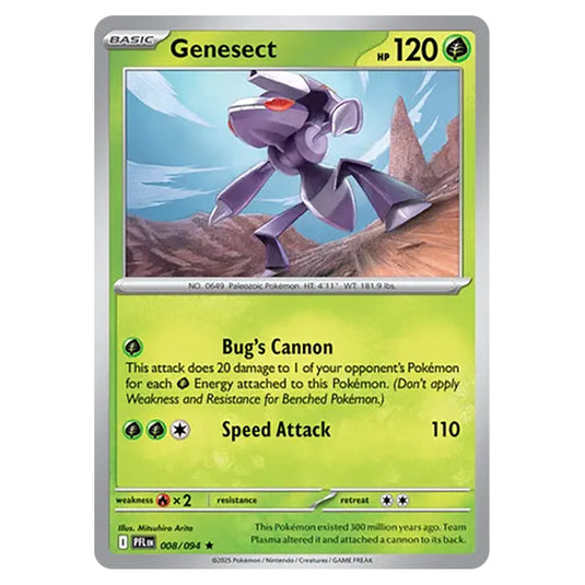 Genesect 008 card from the Pokemon set Mega Evolution - Phantasmal Flames