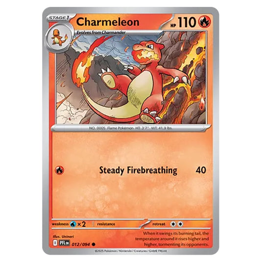 Charmeleon 012 card from the Pokemon set Mega Evolution - Phantasmal Flames