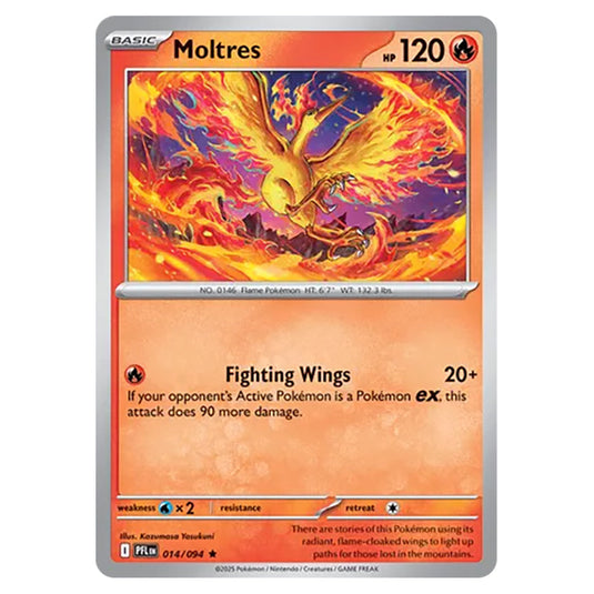 Moltres 014 card from the Pokemon set Mega Evolution - Phantasmal Flames