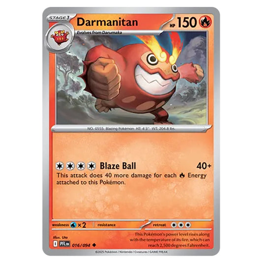Darmanitan 016 card from the Pokemon set Mega Evolution - Phantasmal Flames