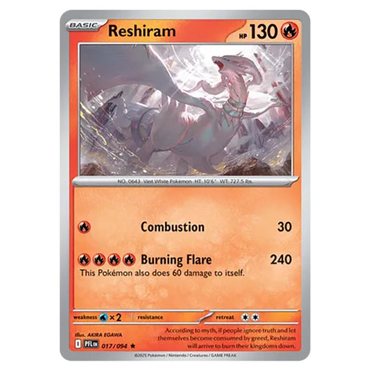 Reshiram 017 card from the Pokemon set Mega Evolution - Phantasmal Flames