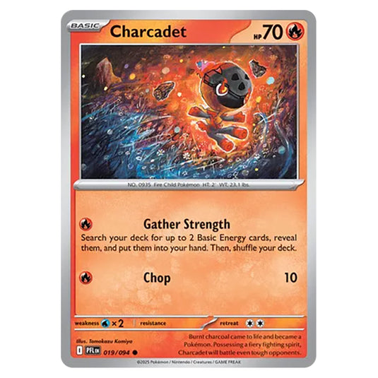 Charcadet 019 card from the Pokemon set Mega Evolution - Phantasmal Flames