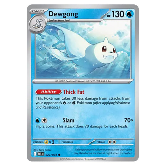 Dewgong 022 reverse holo card from the Pokemon set Mega Evolution - Phantasmal Flames