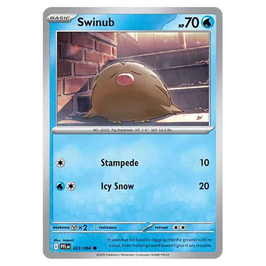 Swinub 023 card from the Pokemon set Mega Evolution - Phantasmal Flames