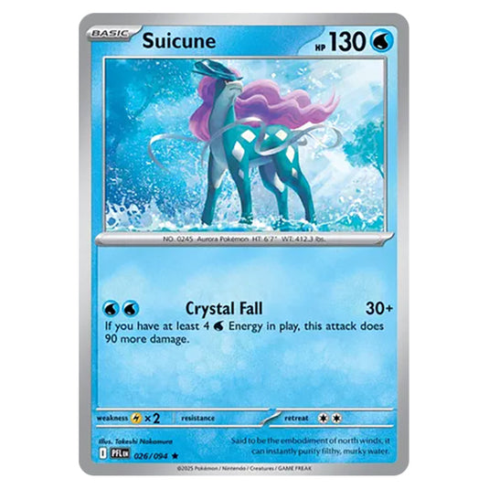Suicune 026 card from the Pokemon set Mega Evolution - Phantasmal Flames