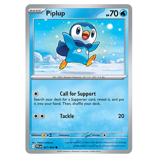 Piplup 027 card from the Pokemon set Mega Evolution - Phantasmal Flames
