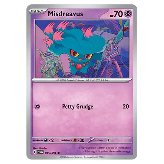 Misdreavus 035 reverse holo card from the Pokemon set Mega Evolution - Phantasmal Flames