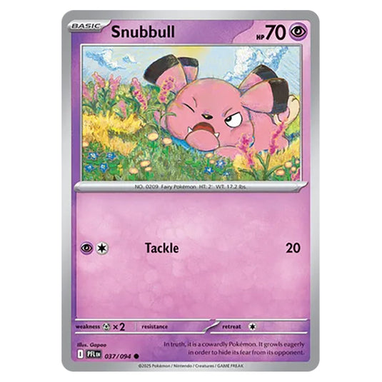 Snubbull 037 card from the Pokemon set Mega Evolution - Phantasmal Flames