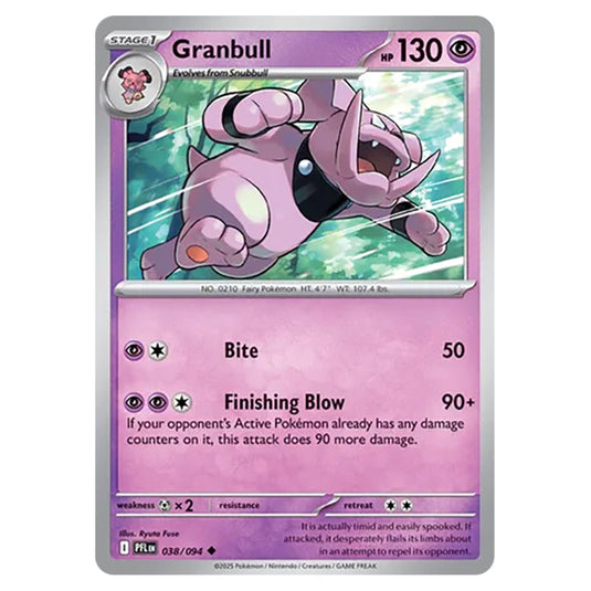 Granbull 038 reverse holo card from the Pokemon set Mega Evolution - Phantasmal Flames