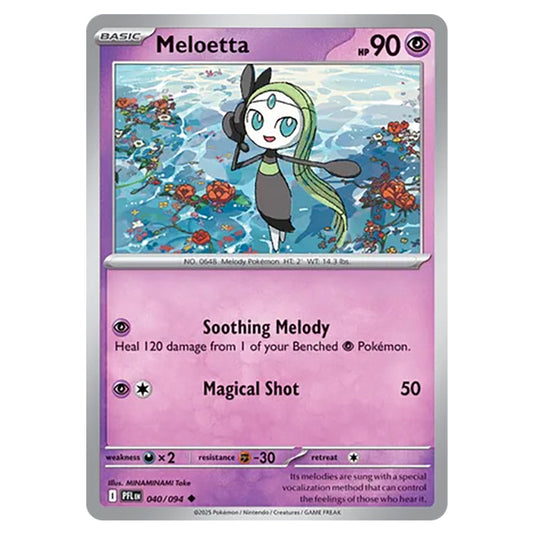 Meloetta 040 card from the Pokemon set Mega Evolution - Phantasmal Flames