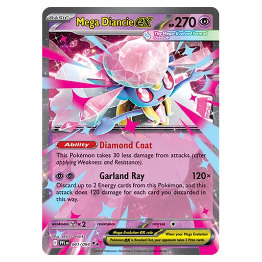 Mega Diancie ex 041 card from the Pokemon set Mega Evolution - Phantasmal Flames