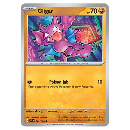 Gligar 049 card from the Pokemon set Mega Evolution - Phantasmal Flames