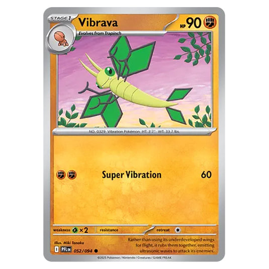 Vibrava 052 reverse holo card from the Pokemon set Mega Evolution - Phantasmal Flames