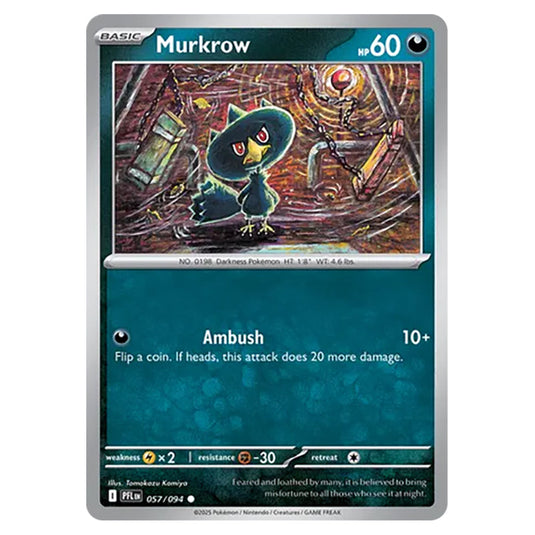 Murkrow 057 card from the Pokemon set Mega Evolution - Phantasmal Flames