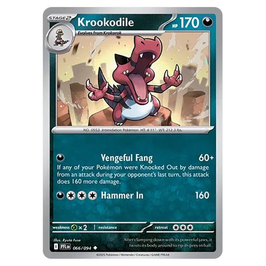 Krookodile 066 reverse holo card from the Pokemon set Mega Evolution - Phantasmal Flames