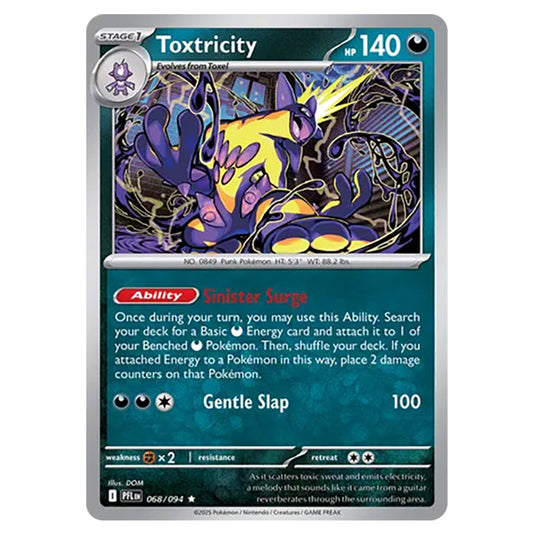 Toxtricity 068 card from the Pokemon set Mega Evolution - Phantasmal Flames
