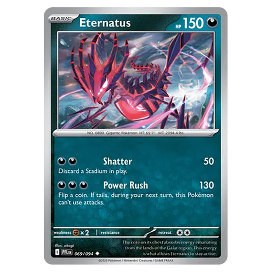 Eternatus 069 card from the Pokemon set Mega Evolution - Phantasmal Flames