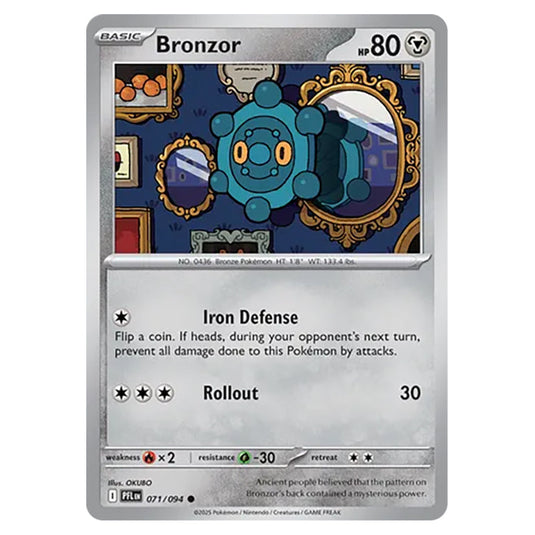 Bronzor 071 card from the Pokemon set Mega Evolution - Phantasmal Flames