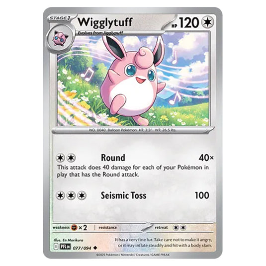 Wigglytuff 077 card from the Pokemon set Mega Evolution - Phantasmal Flames
