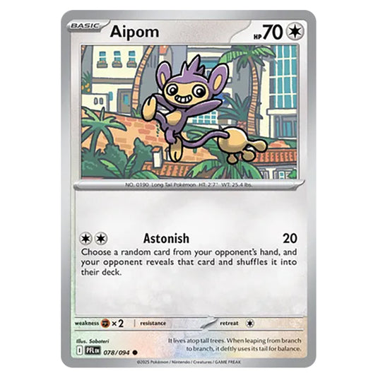 Aipom 078 card from the Pokemon set Mega Evolution - Phantasmal Flames
