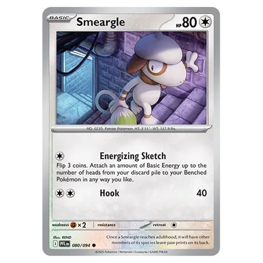 Smeargle 080 card from the Pokemon set Mega Evolution - Phantasmal Flames