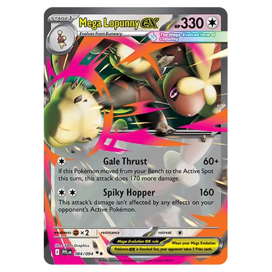 Mega Lopunny ex 084 card from the Pokemon set Mega Evolution - Phantasmal Flames