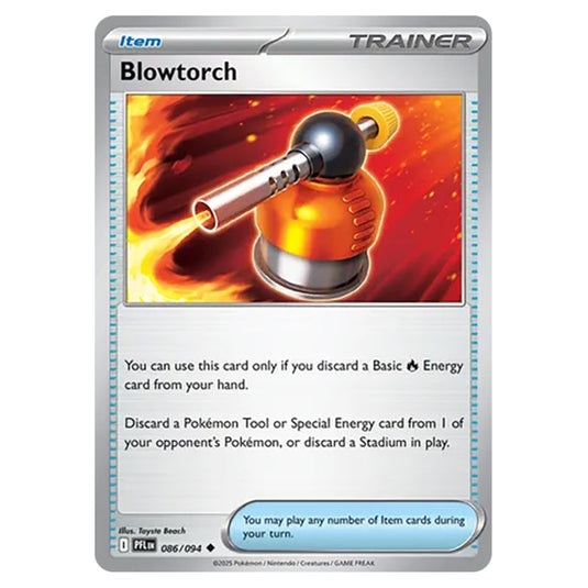 Blowtorch 086 reverse holo card from the Pokemon set Mega Evolution - Phantasmal Flames