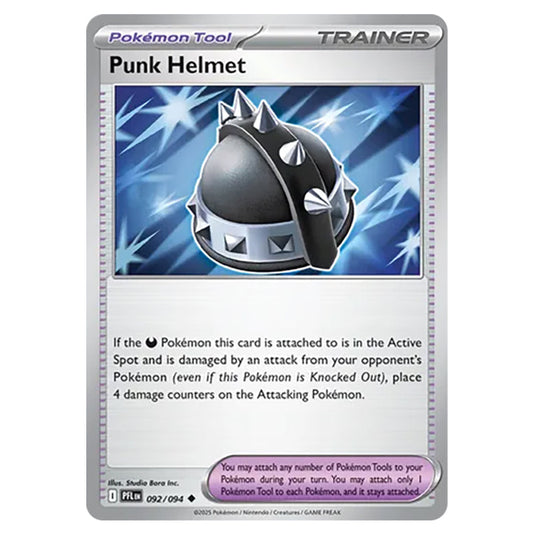 Punk Helmet 092 reverse holo card from the Pokemon set Mega Evolution - Phantasmal Flames