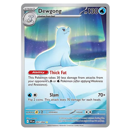 Dewgong 097 card from the Pokemon set Mega Evolution - Phantasmal Flames