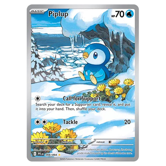 Piplup 098 card from the Pokemon set Mega Evolution - Phantasmal Flames