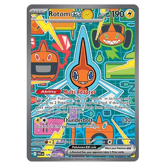 Rotom ex 126 card from the Pokemon set Mega Evolution - Phantasmal Flames