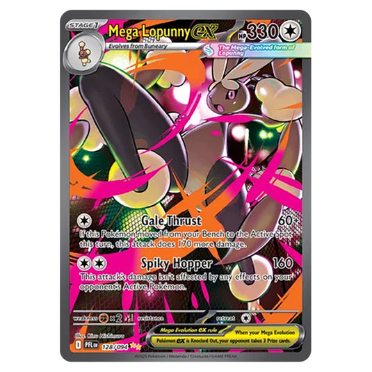 Mega Lopunny ex 128 card from the Pokemon set Mega Evolution - Phantasmal Flames
