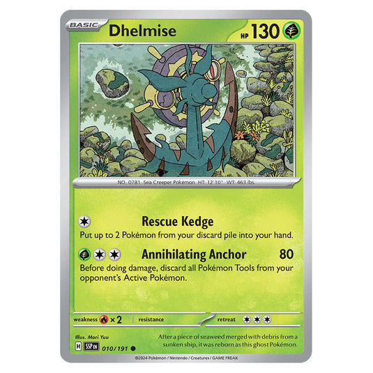 Dhelmise 010 card from the Pokemon set Surging Sparks