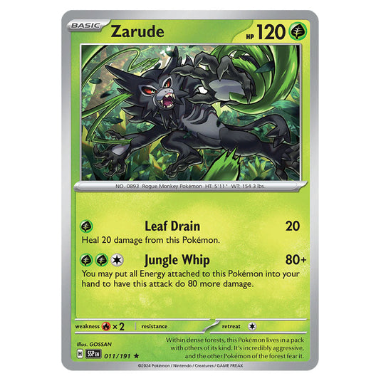 Zarude 011 card from the Pokemon set Surging Sparks