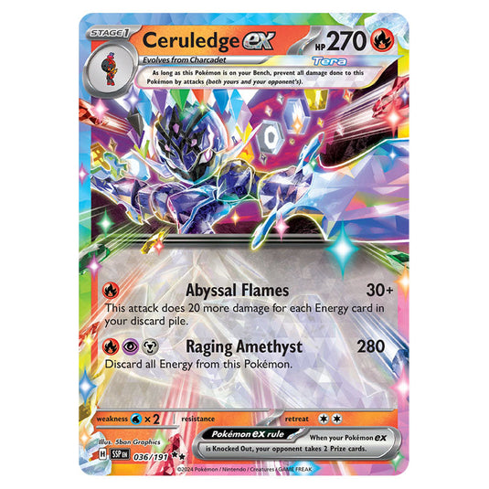 Ceruledge ex 036 card from the Pokemon set Surging Sparks