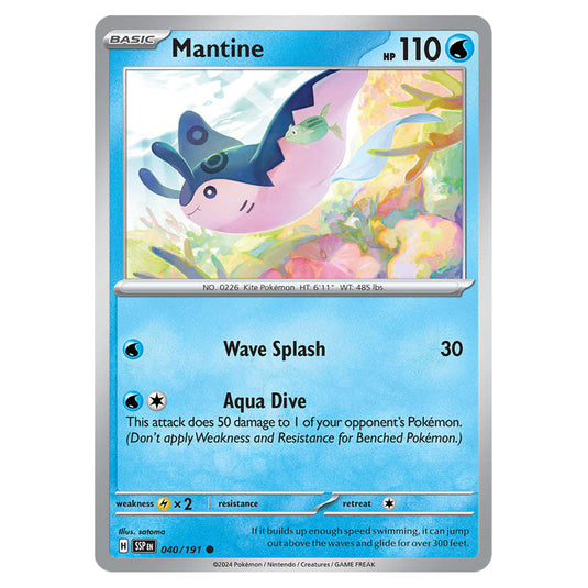 Mantine 040 card from the Pokemon set Surging Sparks