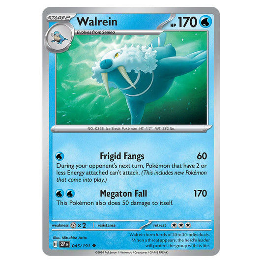 Walrein 045 card from the Pokemon set Surging Sparks