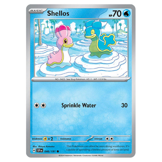 Shellos 046 card from the Pokemon set Surging Sparks