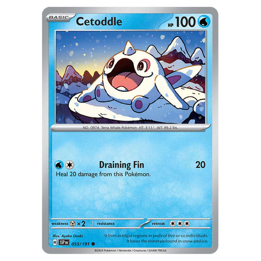 Cetoddle 053 card from the Pokemon set Surging Sparks