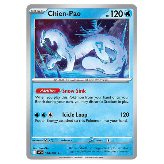 Chien-Pao 056 card from the Pokemon set Surging Sparks