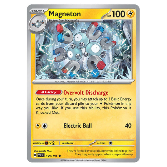 Magneton 059 card from the Pokemon set Surging Sparks