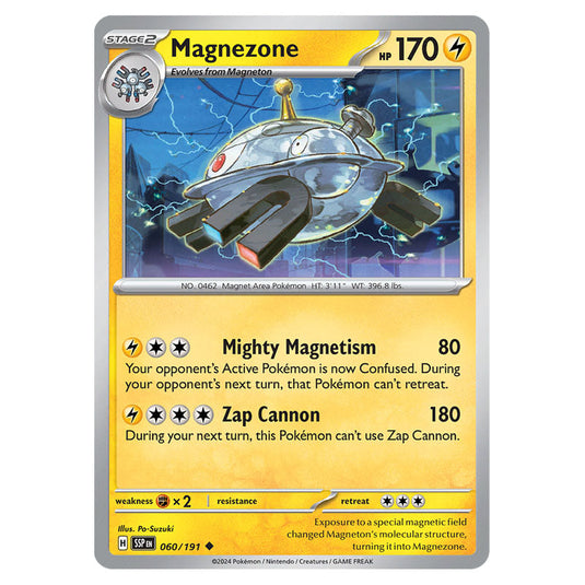 Magnezone 060 card from the Pokemon set Surging Sparks