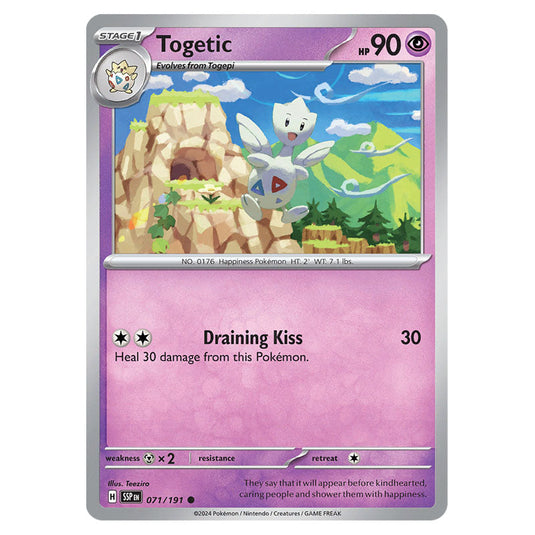 Togetic 071 card from the Pokemon set Surging Sparks